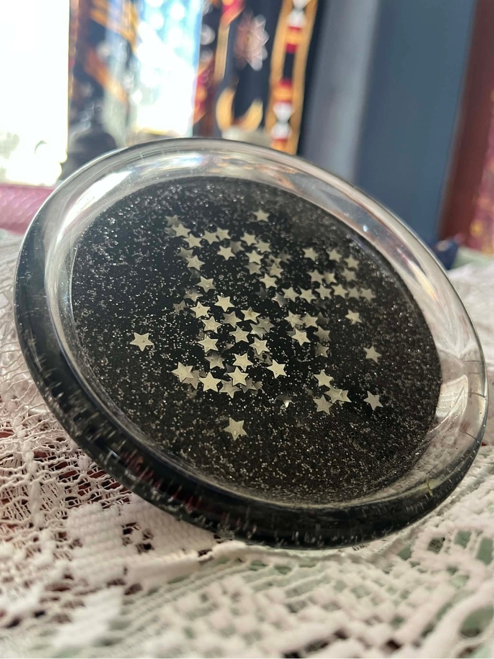 Black Star Glitter Plate